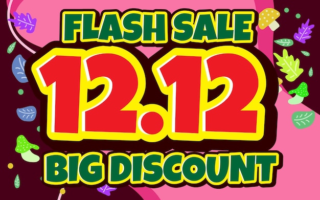 Flash sale number banner text effect