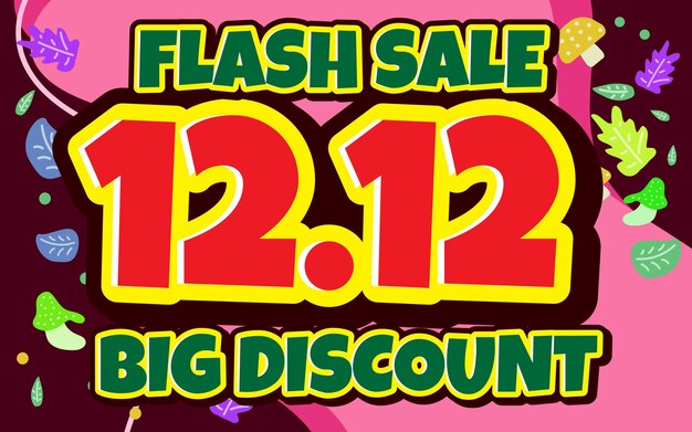 Flash sale Number banner text effect