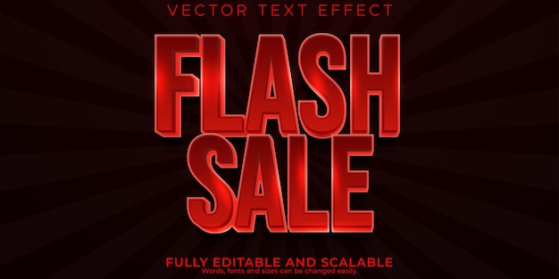 무료 벡터 flash sale 텍스트 효과 편집 가능한 할인 및 제안 텍스트 스타일