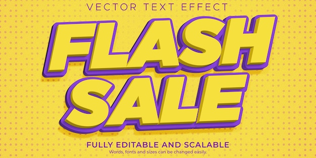 Flash sale text effect editable shopping and offer text style