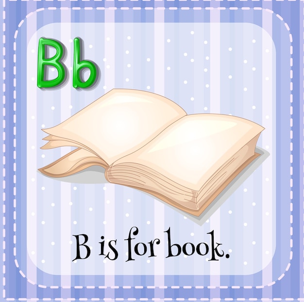 Free vector flashcard b is for book