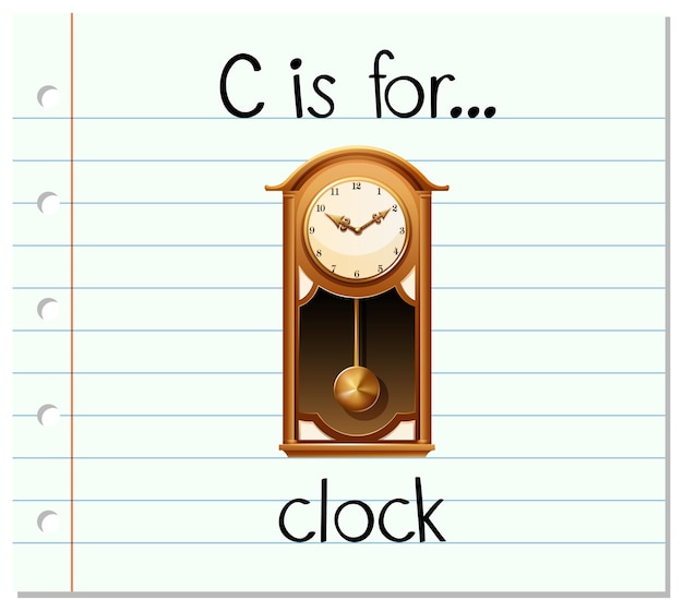 Free vector flashcard letter c is for clock