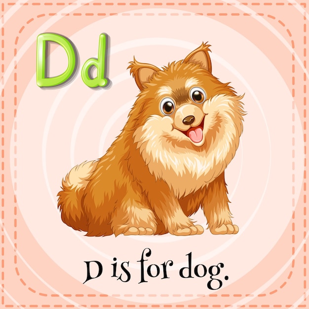 Free vector flashcard letter d is for dog