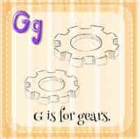Free vector flashcard letter g is for gears