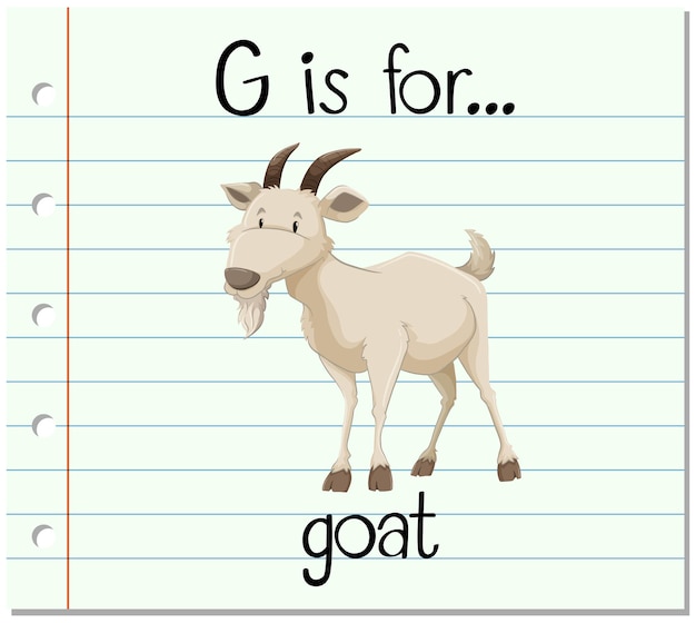 Free vector flashcard letter g is for goat