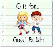 Free vector flashcard letter g is for great britain