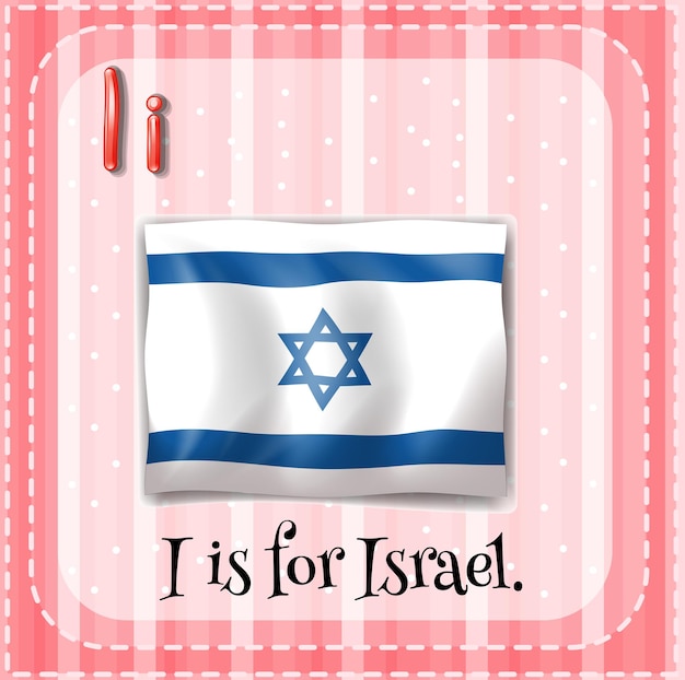 Flashcard letter I is for Israel