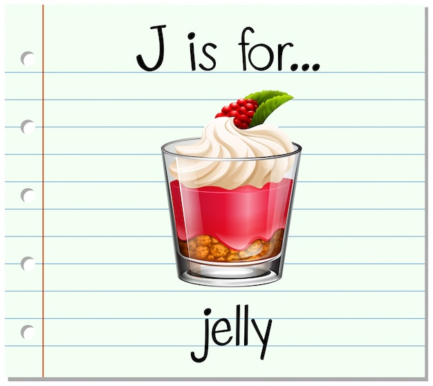 Free vector flashcard letter j is for jelly