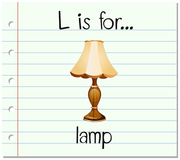 Free vector flashcard letter l is for lamp