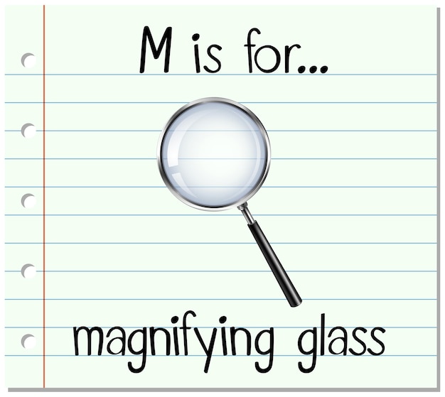 Флэшка буква M предназначена для увеличительного стекла