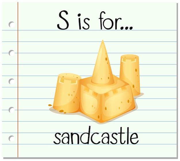 Flashcard letter S is for sandcastle