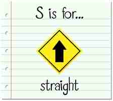 Free vector flashcard letter s is for straight