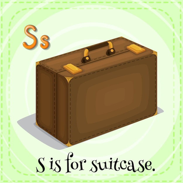 Flashcard letter S is for suitcase