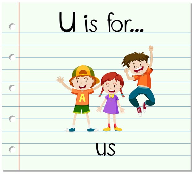 Flashcard letter U is for us