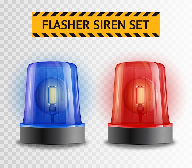 Free vector flasher siren transparent set