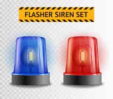 Free vector flasher siren transparent set