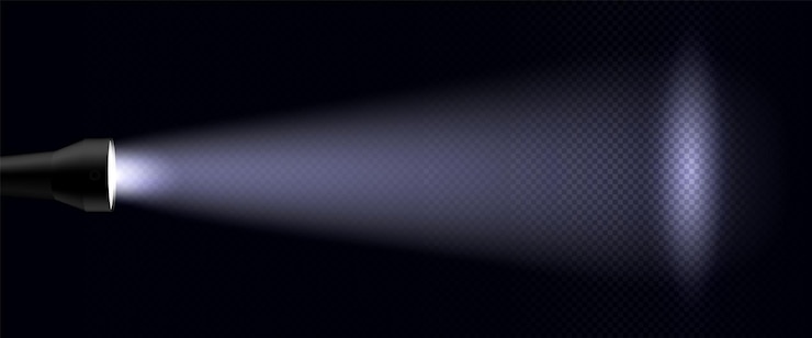 Free Vector flashlight beam on transparent background