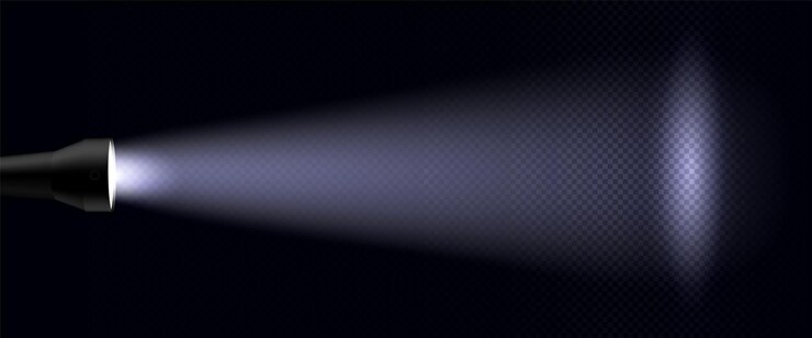 Free Vector flashlight beam on transparent background