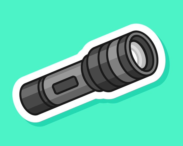 懐中電灯と箱の影 無料のベクター