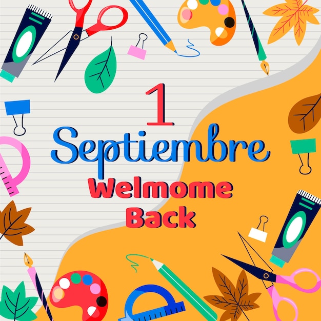 Vettore gratuito piatto 1 settembre illustrazione