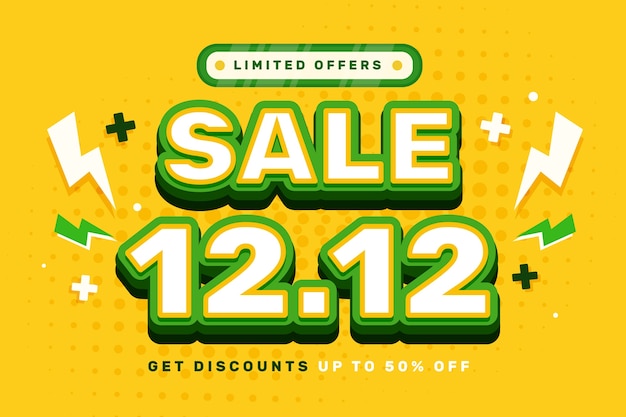 Free vector flat 12.12 sale background