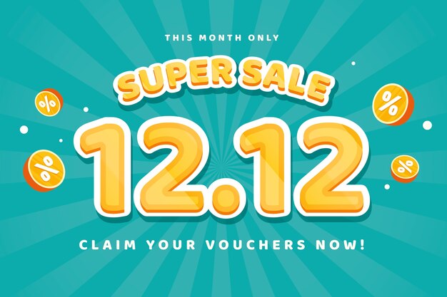 Flat 12.12 sale background