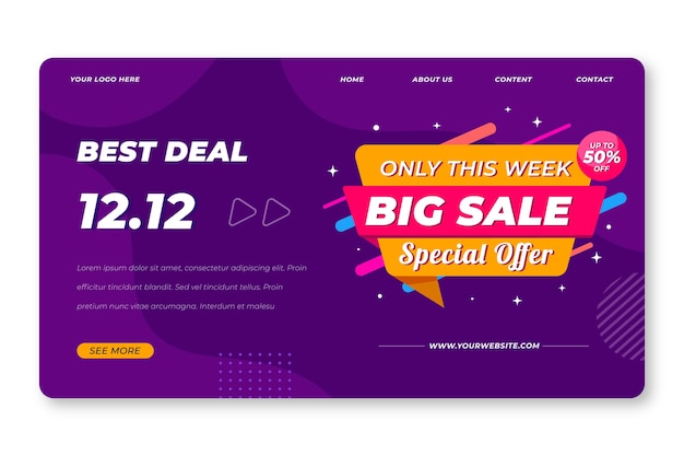 Flat 12.12 sale landing page template