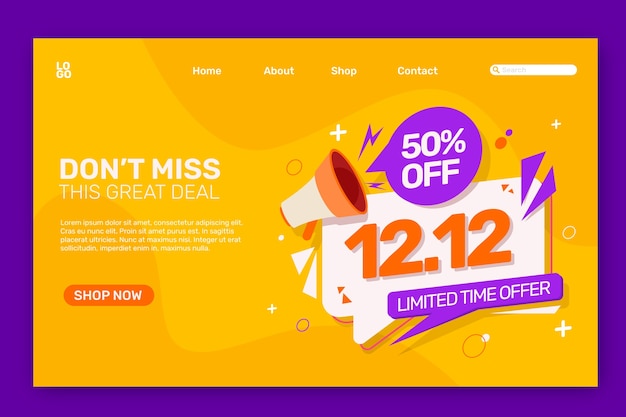 Flat 12.12 sale landing page template