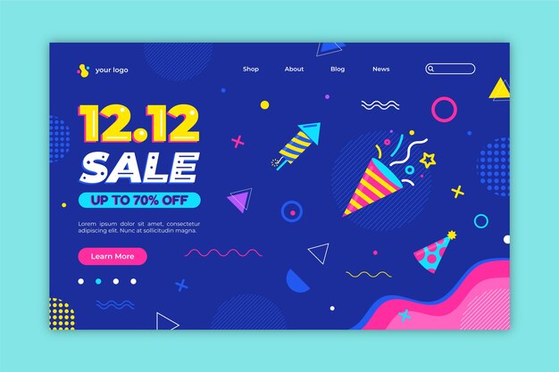 Flat 12.12 sale landing page template