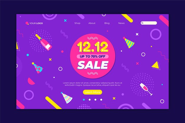 Flat 12.12 sale landing page template