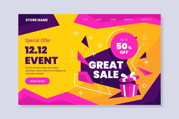 Flat 12.12 sale landing page template