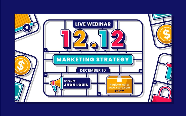 Free Vector flat 12.12 shopping day webinar template