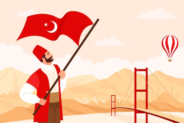 Free vector flat 15 temmuz background