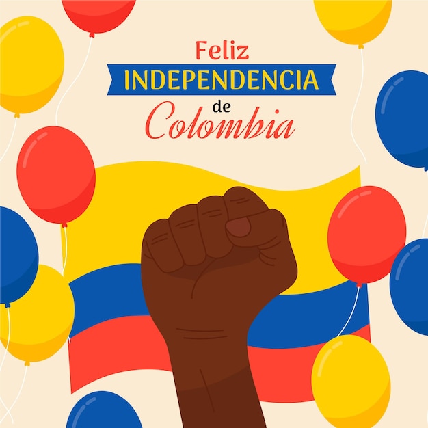 Vettore gratuito appartamento 20 de julio - illustrazione di indipendenza della colombia