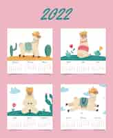 Free vector flat 2022 calendar template