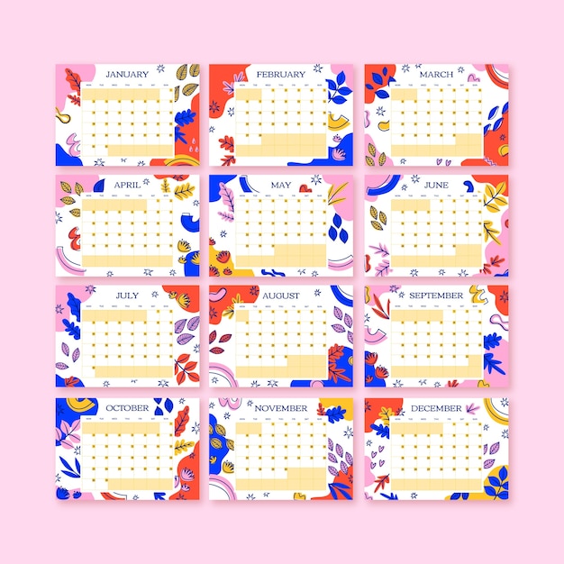 flat 2023 annual wall planner calendar templat