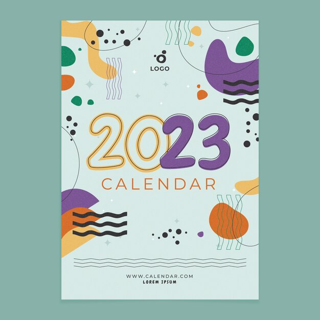 Illustrazione della copertina del calendario 2023 piatta