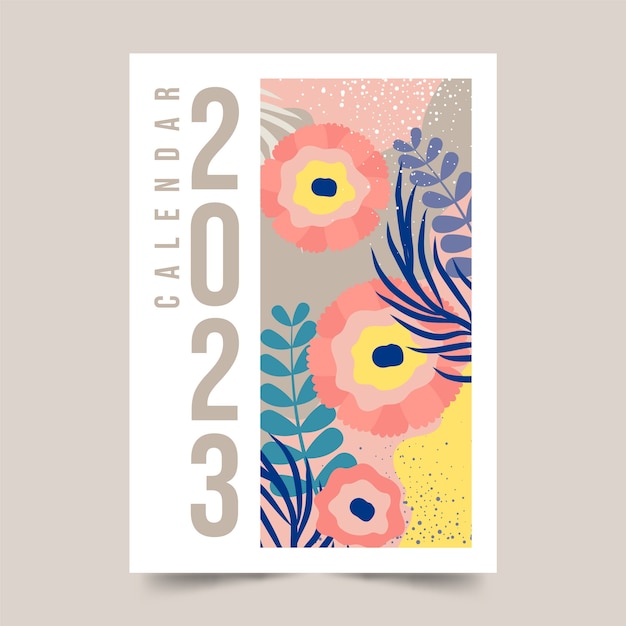 Illustrazione della copertina del calendario 2023 piatta