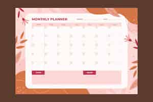 Free vector flat 2023 monthly planner calendar template