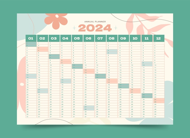 Flat 2024 annual planner template