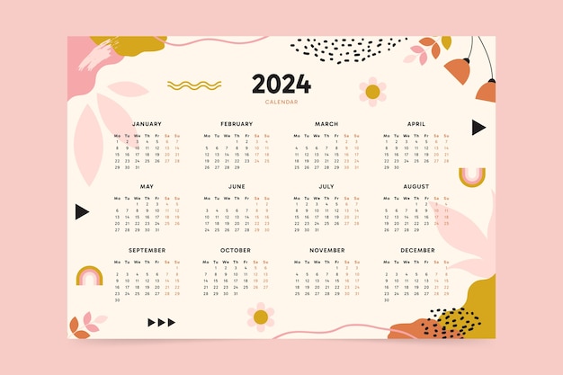 Планируемый календарный шаблон на 2024 год