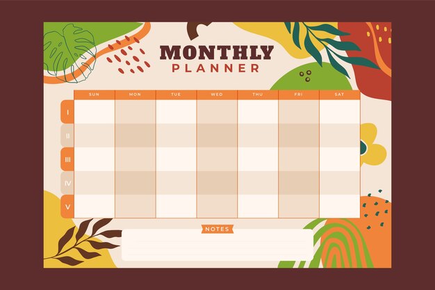 Flat 2024 monthly planner template