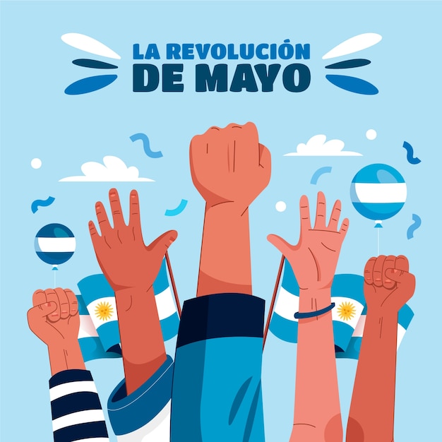 Flat 25 de mayo celebration illustration