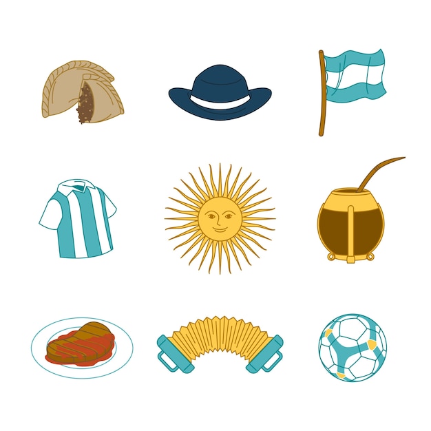 Free vector flat 25 de mayo design elements collection