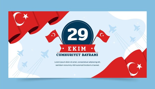 Flat 29 ekim horizontal banner template