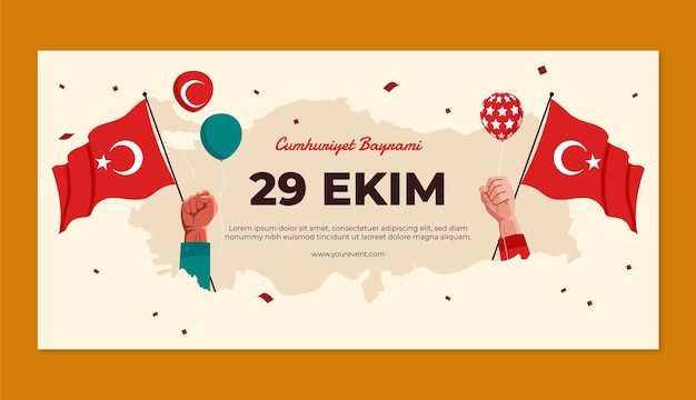 Flat 29 ekim horizontal banner template