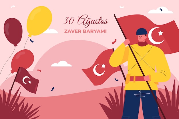 Free vector flat 30 agustos background