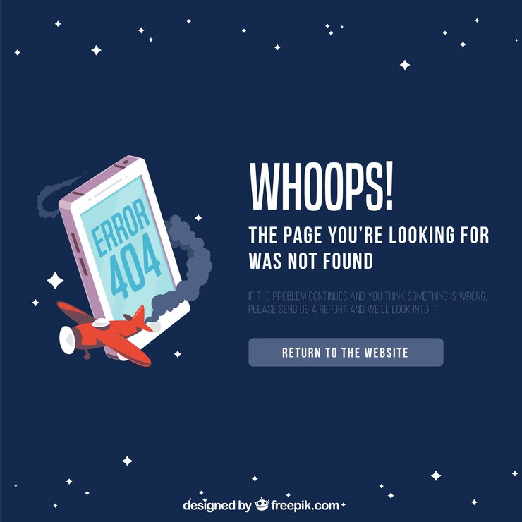 Бесплатный Вектор плоский шаблон ошибки 404