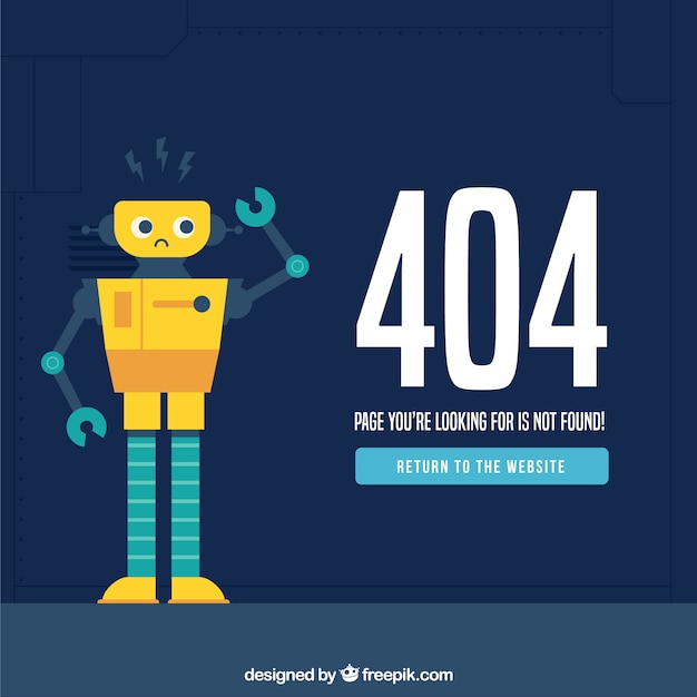 Free vector flat 404 error template