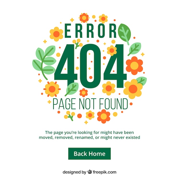 Flat 404 error template